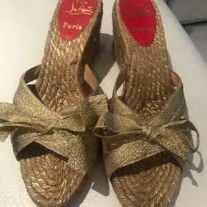 Christian Louboutin gold sandals size 40